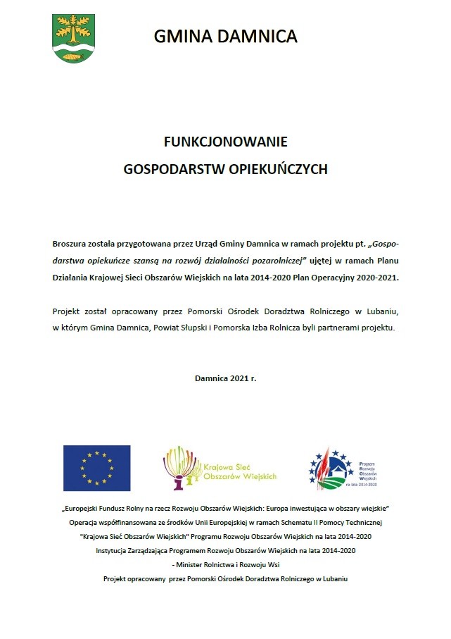 Funkcjonowanie Gospodarstw Opiekuńczych - okładka