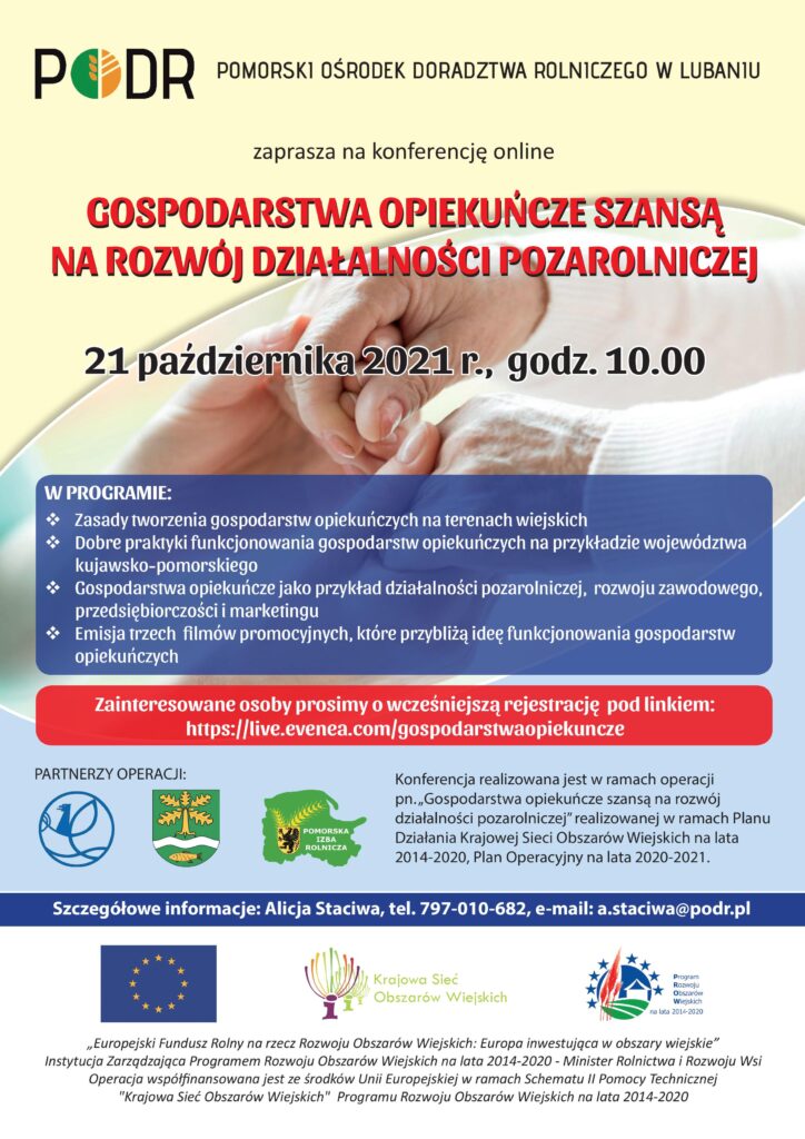 Gospodarstwa opiekuńcze szansą na rozwój działalności pozarolniczej - plakat