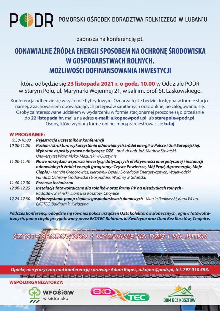 Konferencja OZE - plakat
