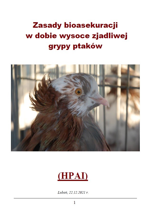 Zasady bioasekuracji w dobie wysoce zjadliwej grypy ptaków