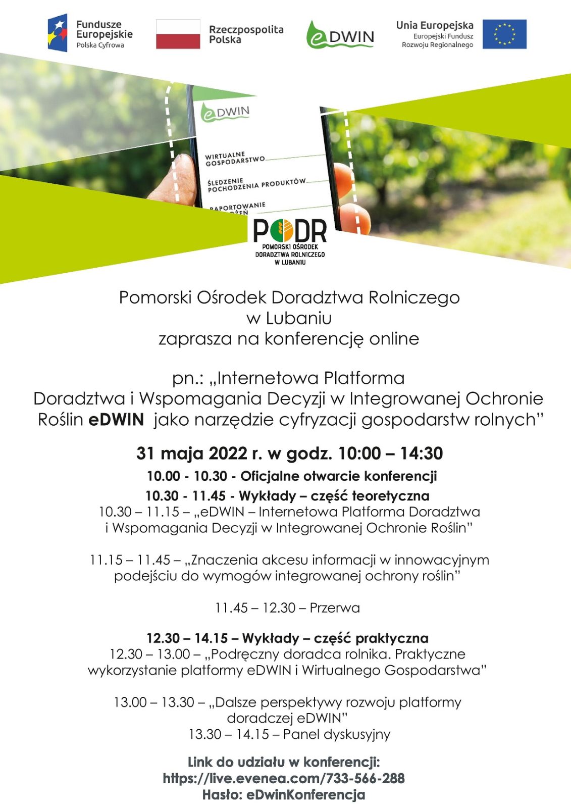 Konferencja e-DWIN (pomorskie) 31.05.2022 - plakat